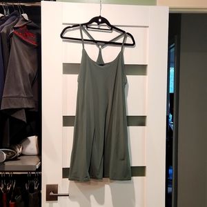 Outdoor Voices dress with built-in shorts, green XL